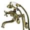 Kingston Brass KS229AB Tub Wall Mount Clawfoot Tub Faucet with Hand Shower, Antique Brass KS229AB - alternate 1